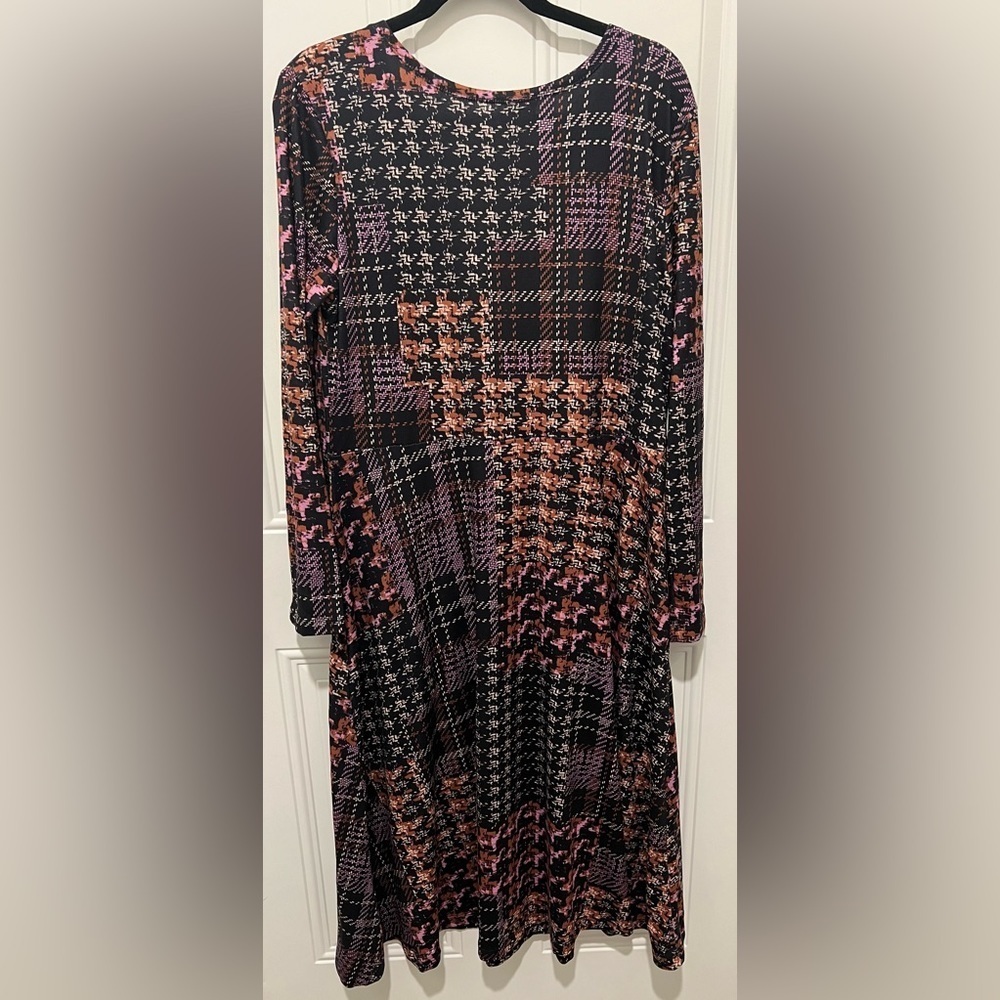 Tribal Jeans Gorgeous Plaid & Herringbone Patchwork Design Dress Size Large 💜🧡 - Picture 9 of 10